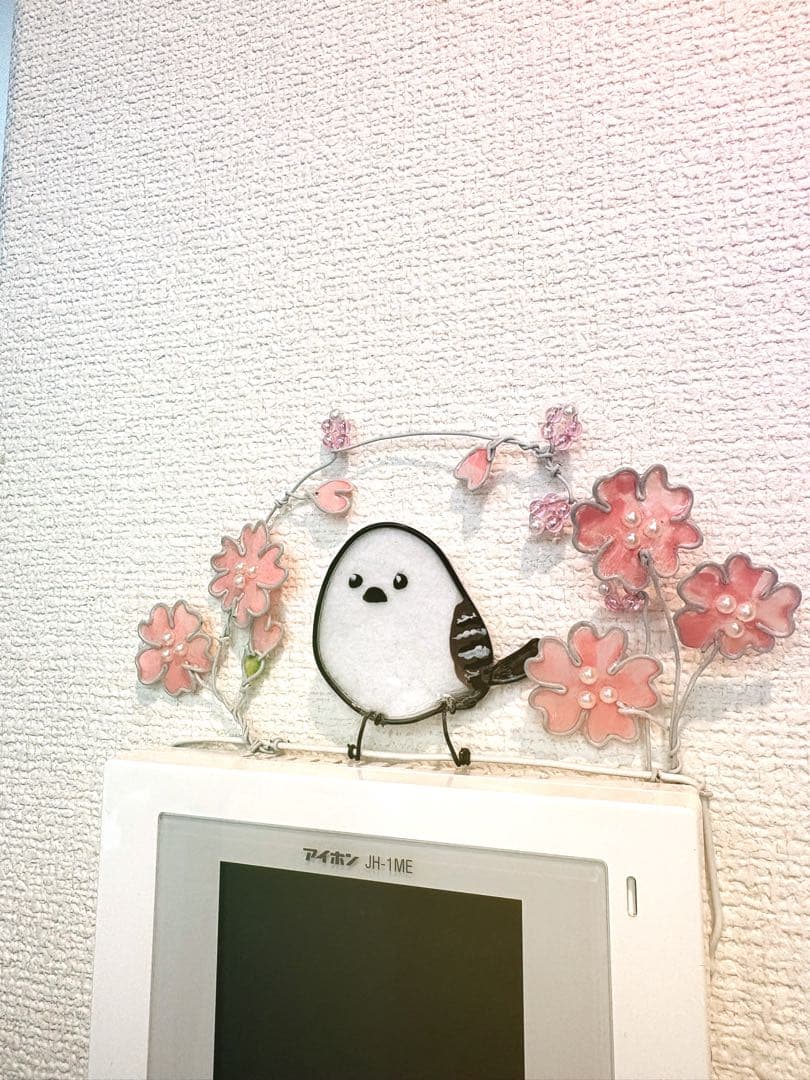 シマエナガ桜スイッチ上装飾ワイヤークラフトディップアート - メルカリ