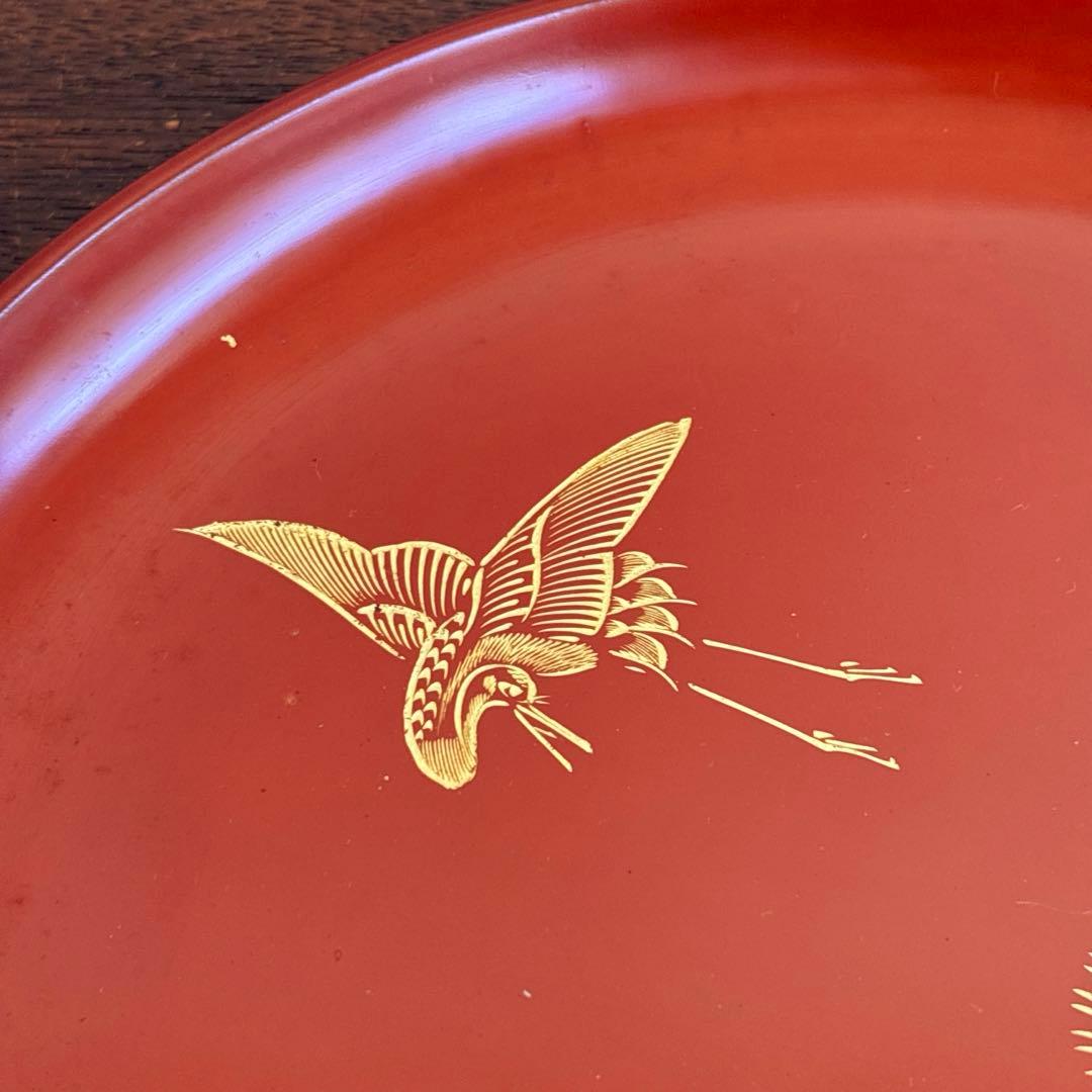輪島塗 漆器 平皿 伝統工芸 鶴亀 - メルカリ