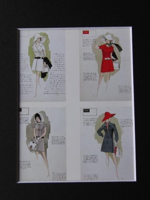 中原淳一、【COLOUR and COLOUR「女の部屋」昭和45年創刊号】 中原淳一 「無題」昭和46年 「女の部屋」挿絵 ・ ジクリー 額外寸