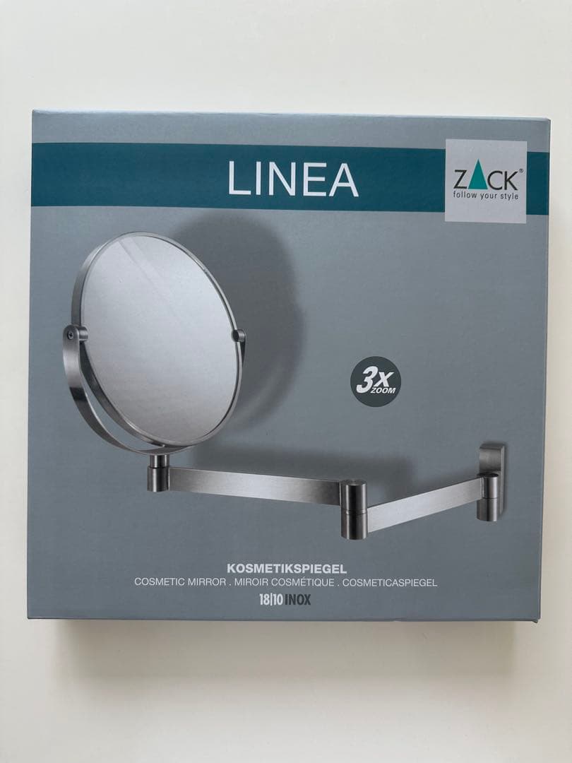 ZACK ウォールミラー LINEA メイクアップミラー　壁付け LED コスメティックミラー｜ZACK 40582 LINEA ウォールミラー メイク