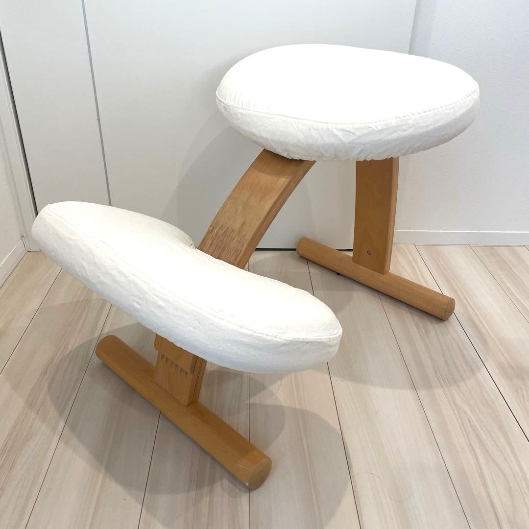 正規品　バランスラボ バランスチェア バランスイージー ホワイトカバー付 美品 バランスラボ バランスチェア バランスチェアー バランスイージー