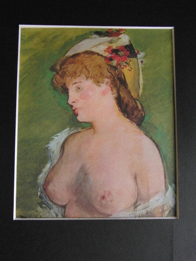 エドゥアール・マネ、【胸のあらわなブロンド娘】、希少な額装用画集より 楽天市場】世界の名画 エドゥアール・マネ ナナ F8 [g4-bm176-F8
