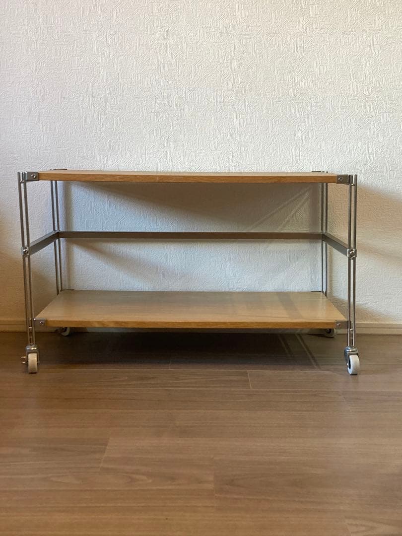 テレビ台完璧】無印良品 ステンレスユニットシェルフ オーク材棚