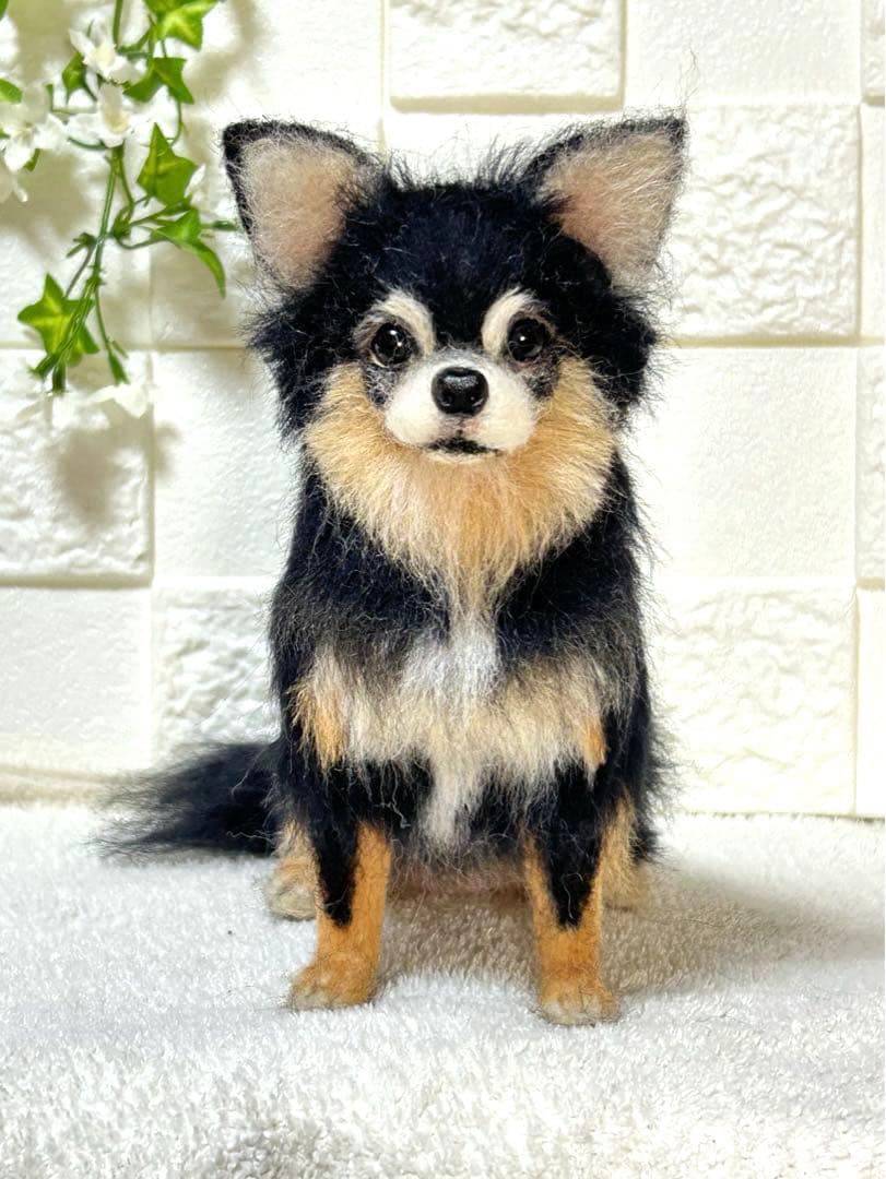 羊毛フェルト ハンドメイド 犬【チワワ】ぬいぐるみ メモリアル リアル