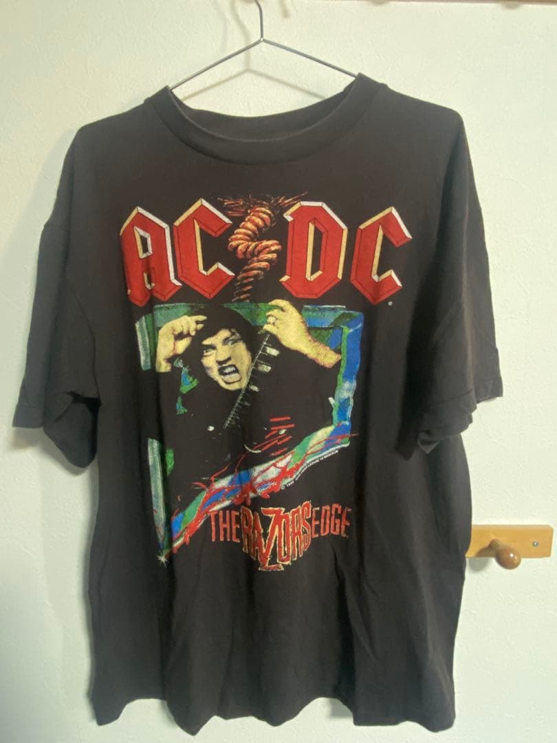 【当時物希少】AC/DC ワールドツアーTシャツ 1990-91 AC/DC 1990 MONEY TALKS WORLD TOUR 1990/91 WHITE
