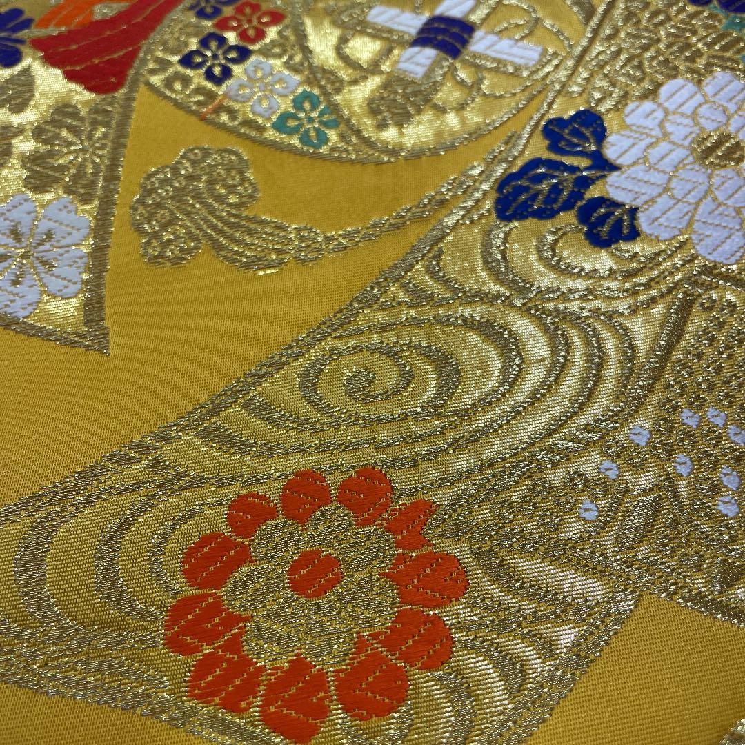 新品 未仕立て 西陣織 七歳用袋帯 祝帯 手結び帯 七五三 正絹 和装
