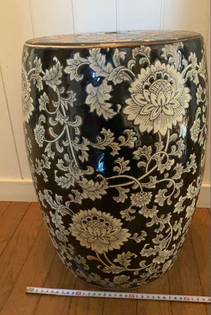 スツール 陶器製 花柄 陶磁器 花台 飾台 椅子 チェア ガーデニング Amazon.co.jp: [GZGZ] 青白花陶器スツール 花台 椅子 置物