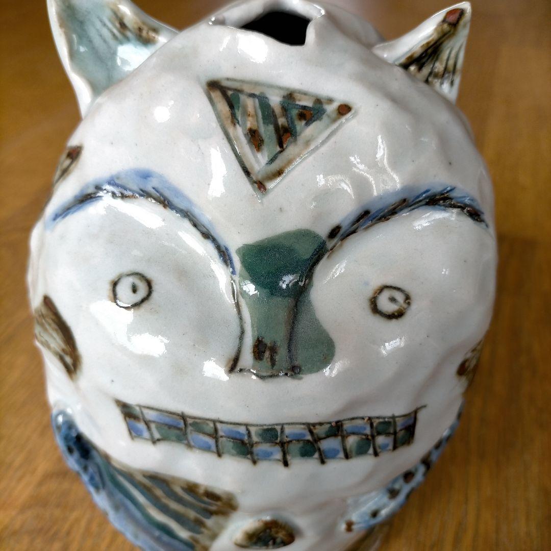 猫 陶製 置物 一点物 トラの一輪挿し 置物 赤土 ♡ 虎 ネコ 新作！一点もの！ 一輪挿し