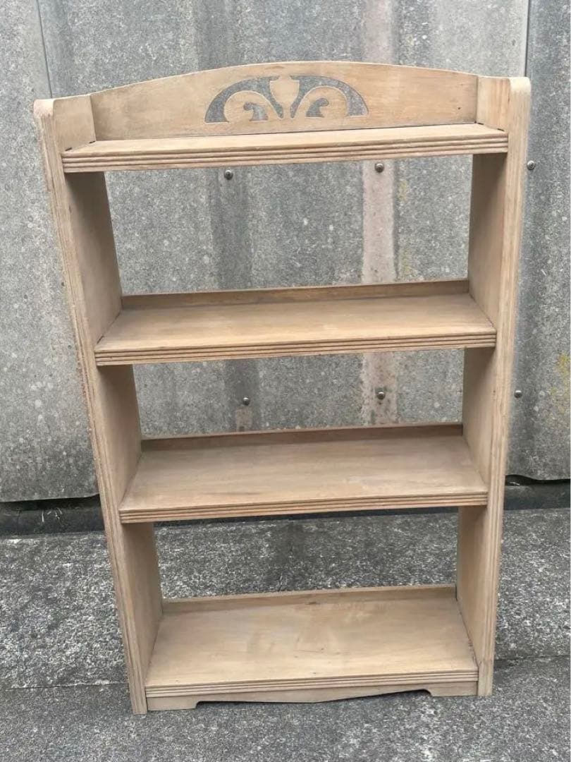 古道具/当時物/木製/無垢材/本棚/透かし彫り/店舗什器/ディスプレイ/③ アパレルショップ向けディスプレイシェルフW1200フランスアンティーク