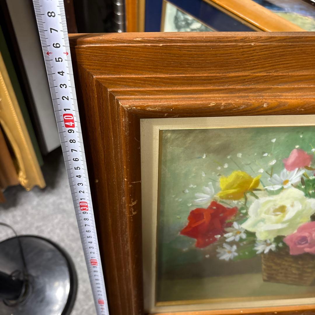 絵画 額縁 油彩画 F6 ガラス 日野皖 - メルカリ