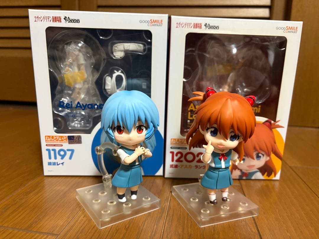 ねんどろいど　アスカ　レイ　制服ver. ヱヴァ」レイとアスカがねんどろいどどーる化！ 制服姿で自由な