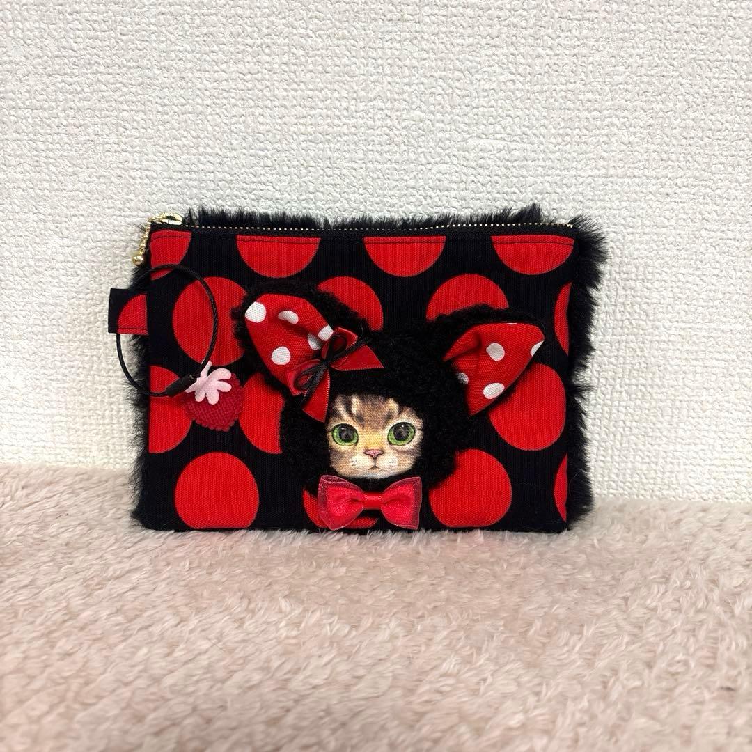 コヤンイサムチョン ふわモコ 黒猫サンダーちゃんトート＆ポーチ