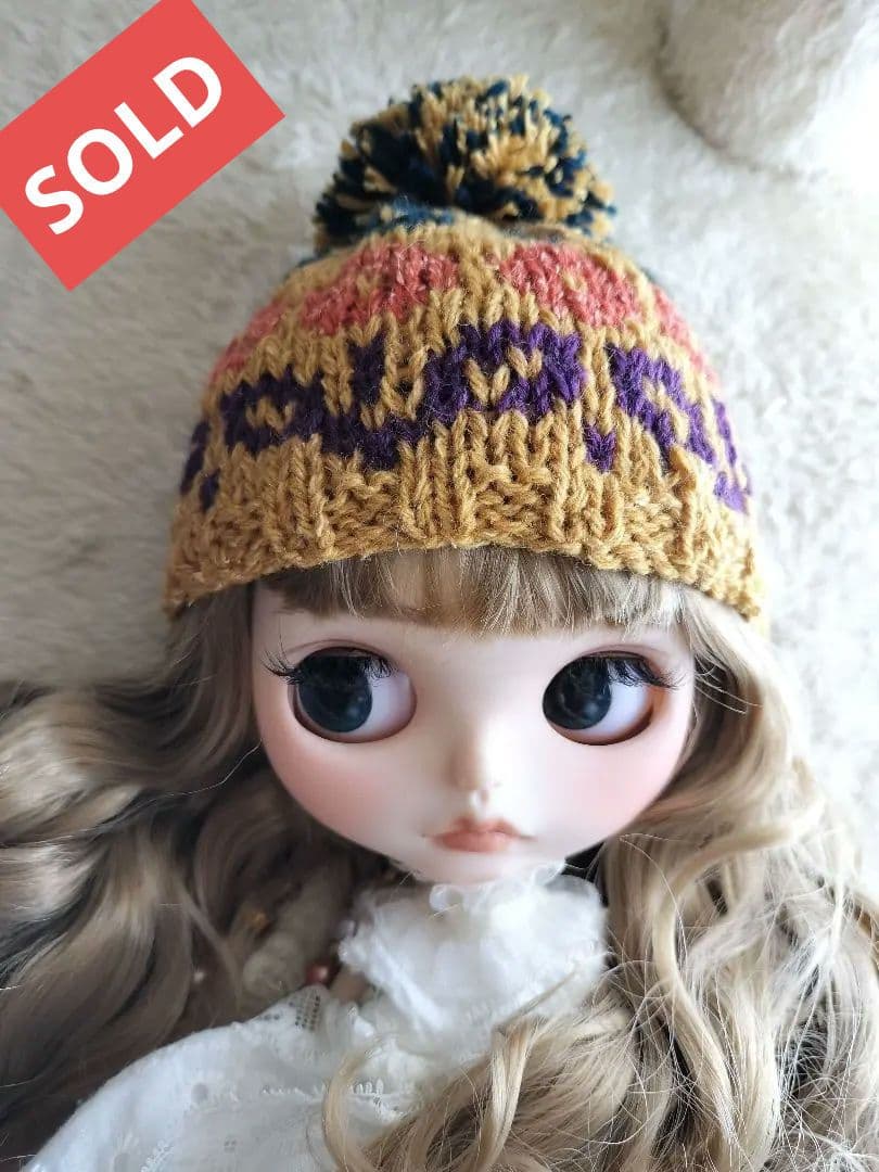 ノルディック模様のニット帽✦ネオ ブライスアウトフィット dayuanbao an meets zakka ノルディック柄ボンボンニット帽（ニットキャップ