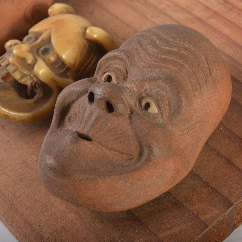 時代提げ物 朱泥 獣骨 面根付 在銘あり 7点まとめて C 6714 - メルカリ