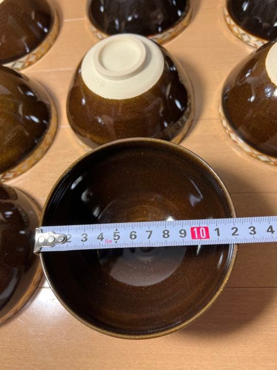 657 清栄寺窯 杉田祥平天目色絵七宝画茶碗9客未使用有田焼