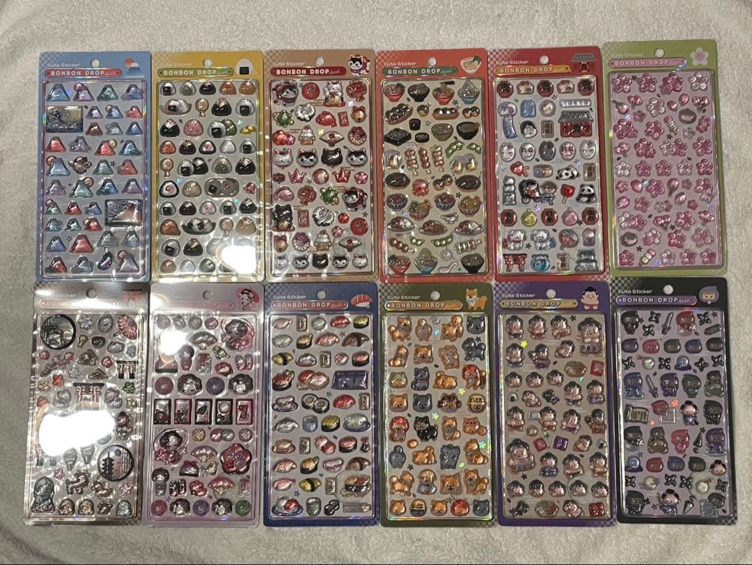 正規品　コンプ　ボンボンドロップシール　和柄　12種類 ボンドロ 正規品】ボンボンドロップシール和柄6枚セット(東京観光＋古都めぐり＋