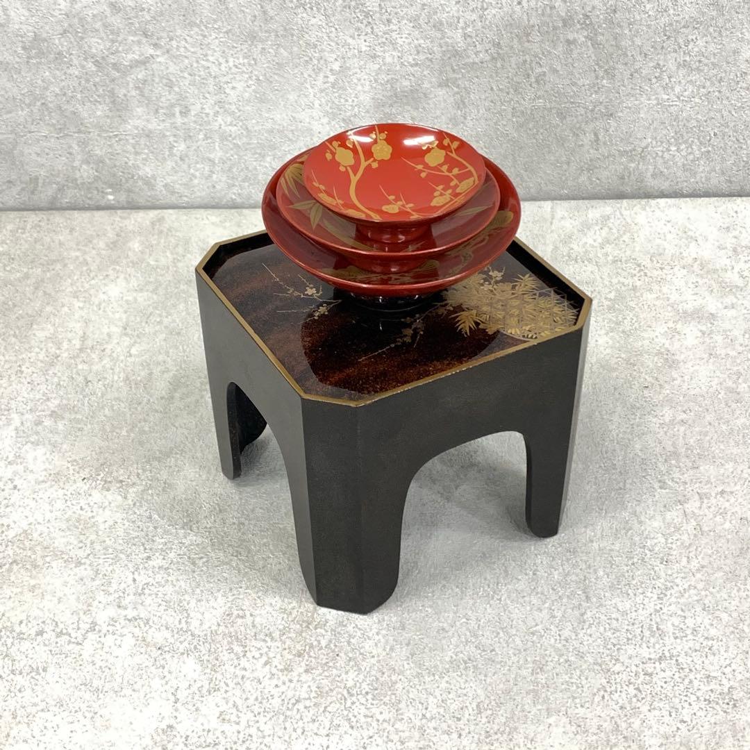 盃台 三ツ盃 台付 松竹梅 漆器 酒器 蒔絵 金彩 正月 祝 61bd+JEGbDL._AC_UF350,