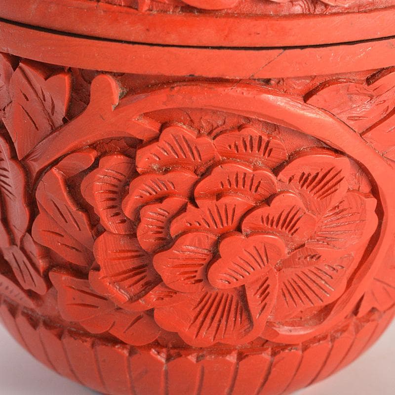 中国 堆朱 牡丹文 茶器 蓋物 棗 V 6434 - メルカリ