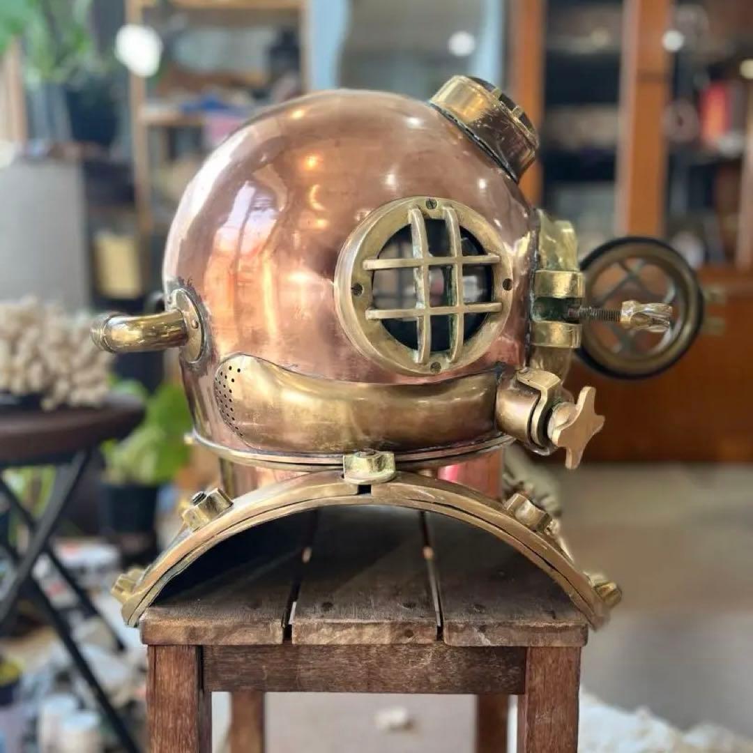 潜水 ヘルメット アンティーク 置物 US NAVY DIVING HELMET - メルカリ