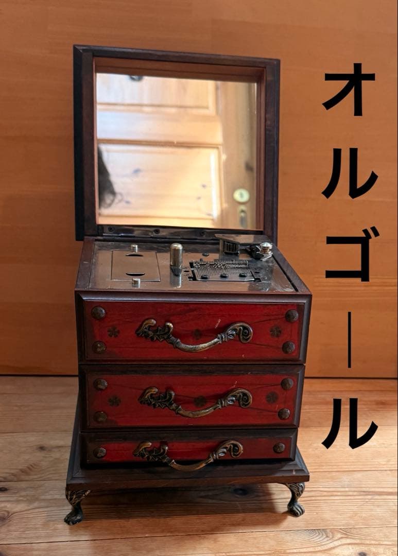 FUJI JAPAN オルゴール付き 3段ディスク付き アンティーク調 kitsutsuki-factory_or100001
