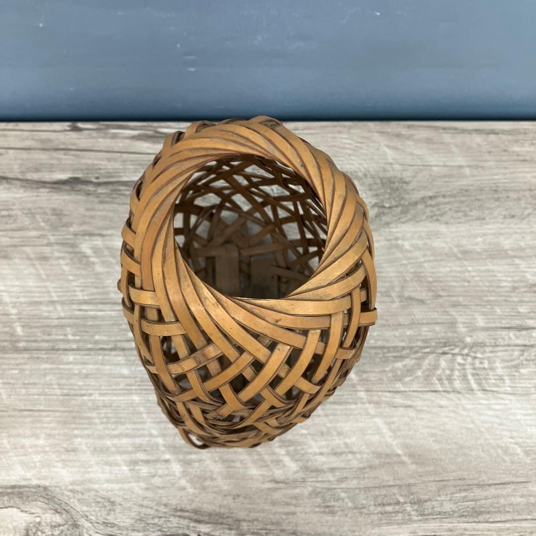3F 竹編み 花籠 花器 花入 竹籠 民芸品 工芸品 アンティーク