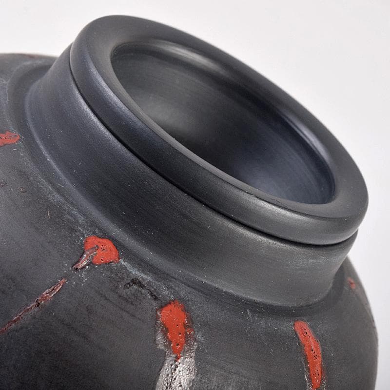 茶道具 常滑焼 小西洋平作 窯変火襷 茶壷 共布共箱 M R8873 - メルカリ