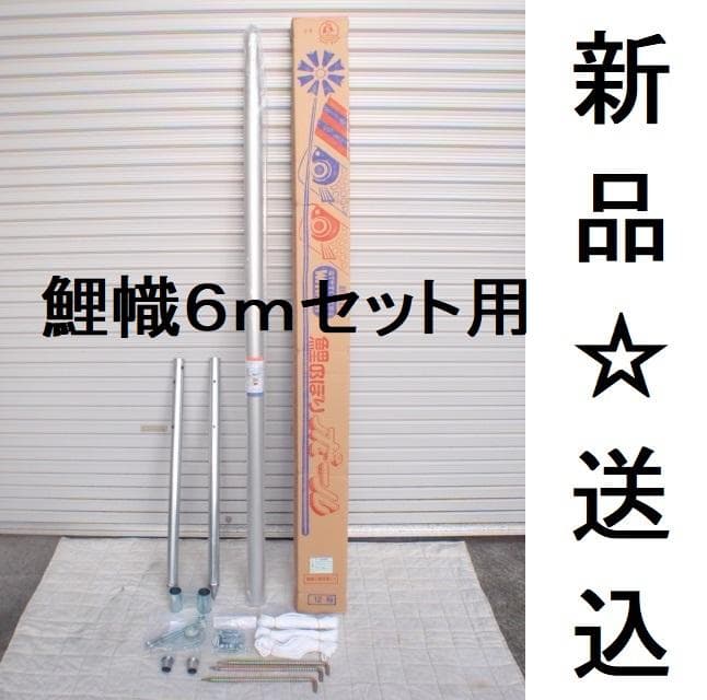 限定！半額以下！！■新品♪12号ｗパイルポール 鯉のぼり6mセット用 検12m 鯉のぼり用品☆普及型エコノミーポール12号☆Wパイル杭で安全・簡単