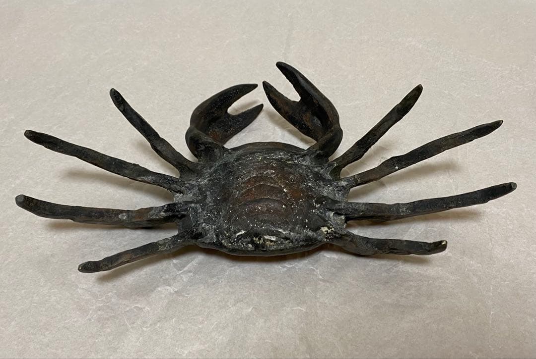 希少！ 古銅カニ置物 オブジェ 超特大 手造り