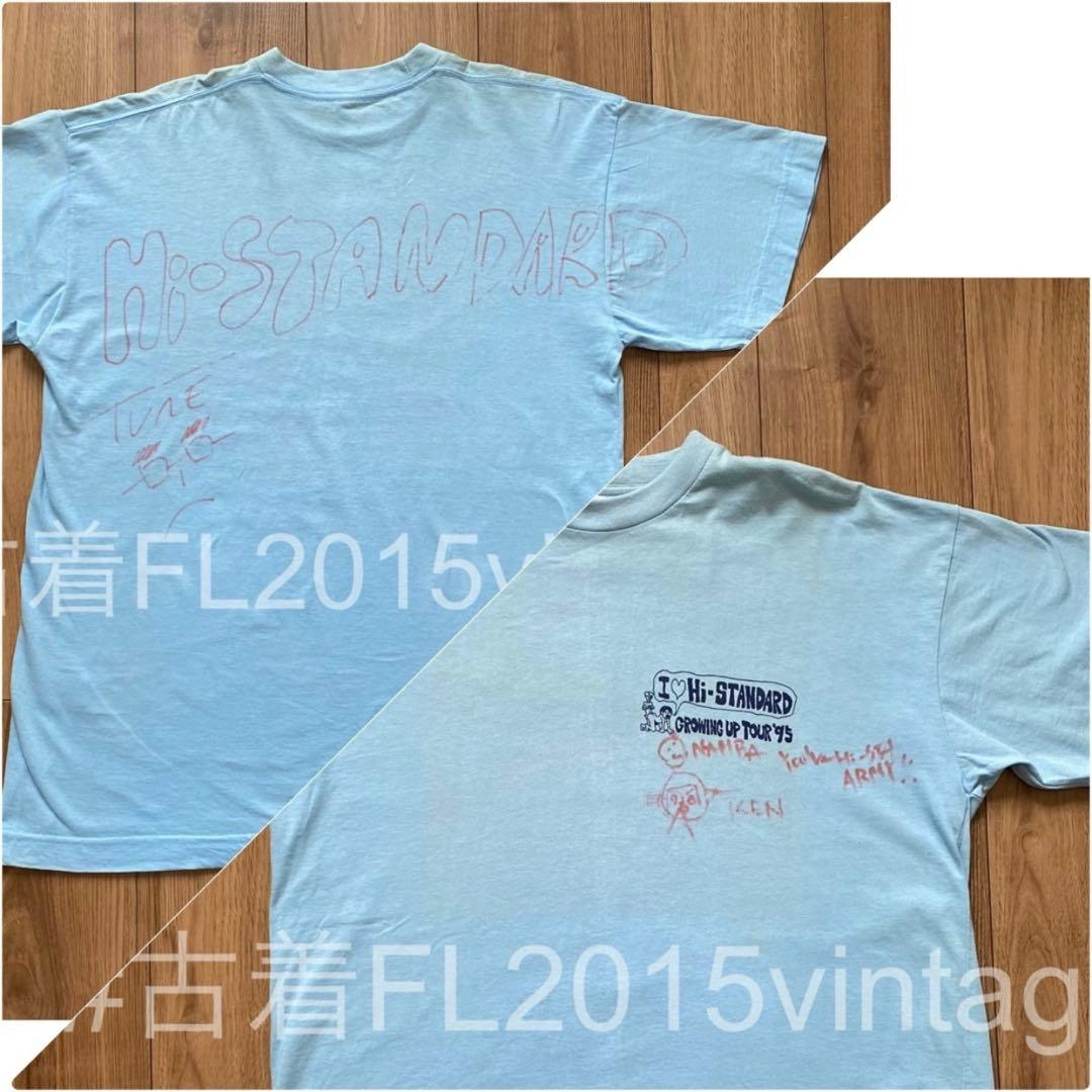 【激レア】 hi-standard 3人サイン入り growing up Tee Hi-STANDARD Saurus TEE 黒 XLサイズ 新品未開封 pizza of death 横山