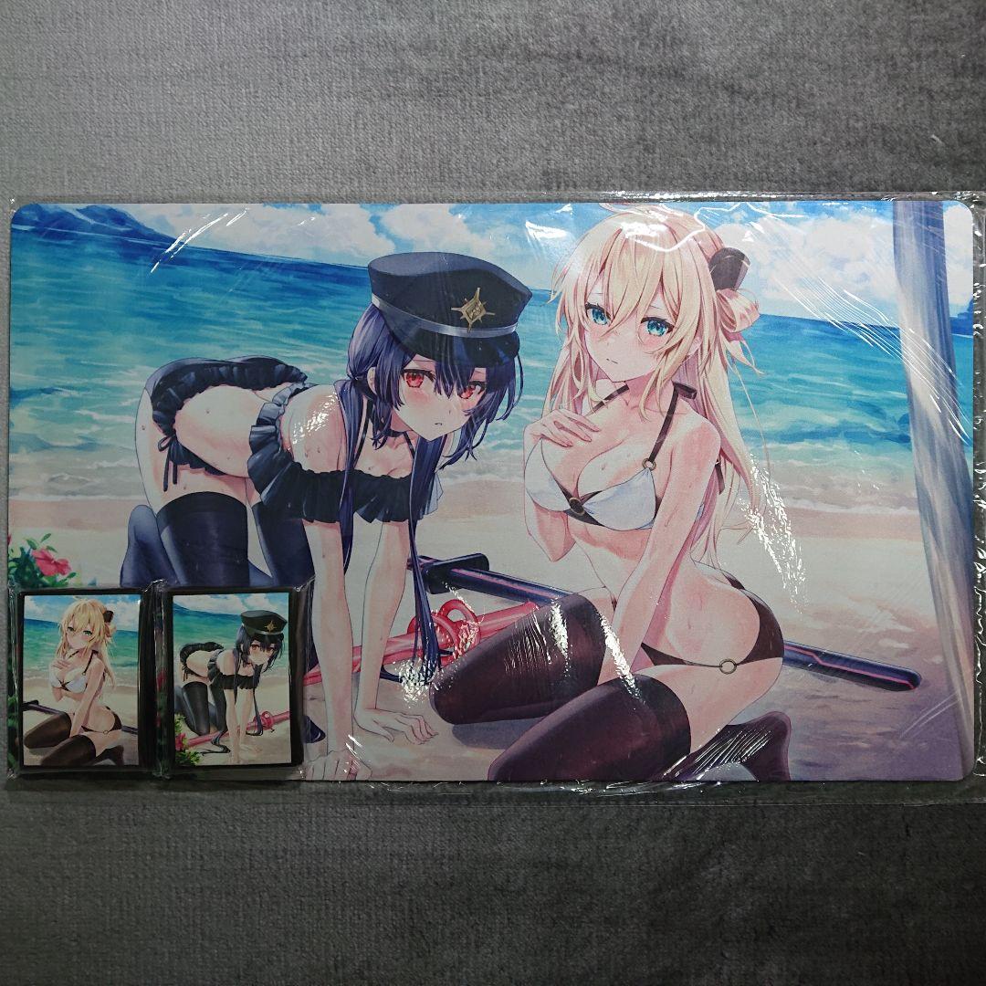 α1 遊戯王 浜辺&水着 閃刀姫 レイ&ロゼ(旧作) スリーブ&プレイマット ミッドナイトブルー ミニカードスリーブ ウエディング 閃刀姫 レイ