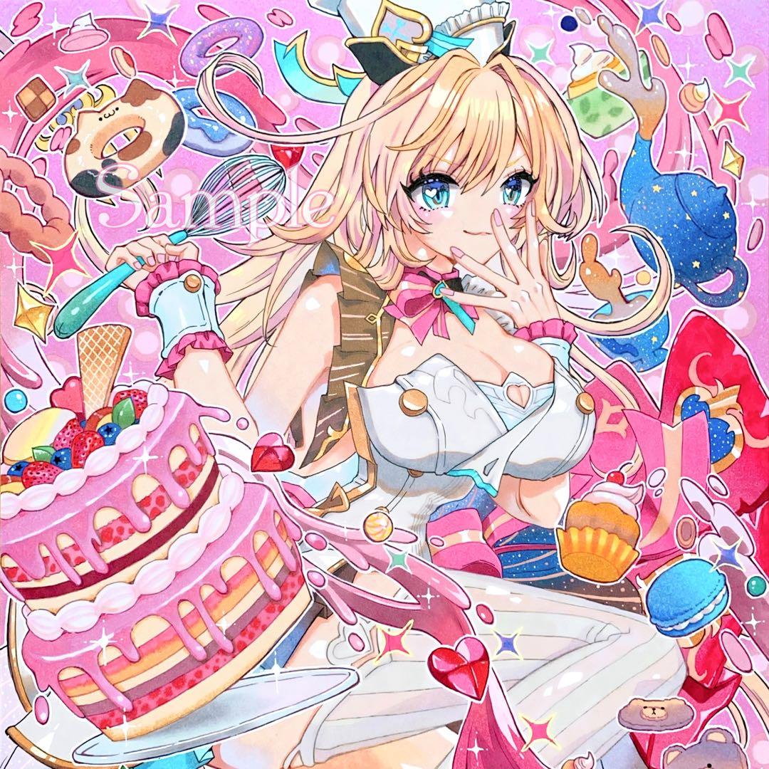 手描きイラスト・原神・エスコフィエ・同人ファンアート・原画一点物・バレンタイン 原神 ジンやノエル・エウルアのバレンタイン記念イラスト登場!