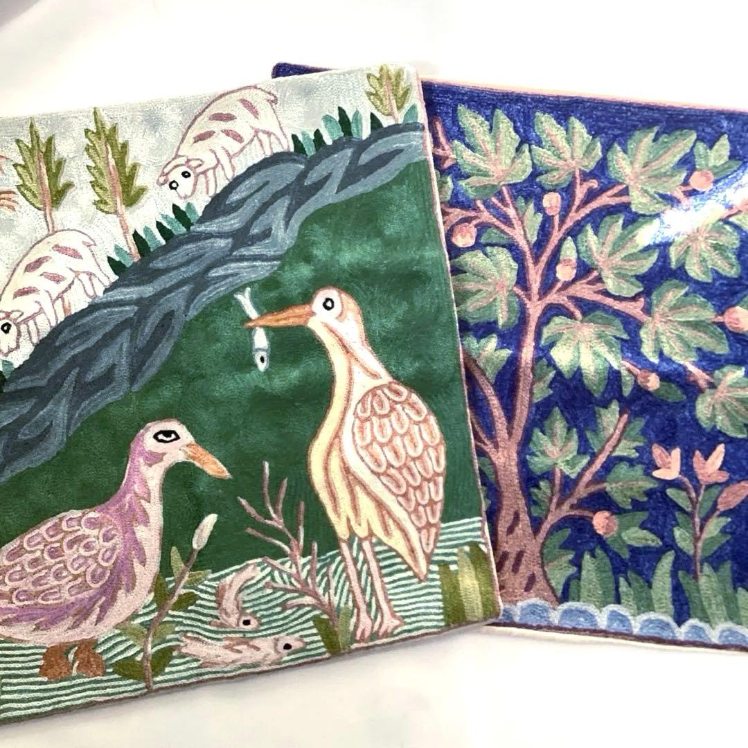 ネパール　手刺繍　クッションカバー　2枚セット 楽天市場】【送料無料】☆お得な2枚組☆【Fabric by BEST OF MORRIS