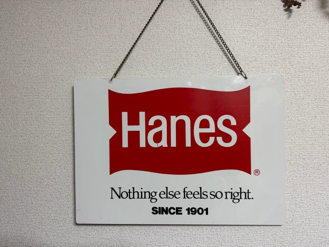 90年代　Hanes 販促看板。 古着 90年代 ヘインズ Hanes BEEFY-T 青タグ プリントTシャツ USA製