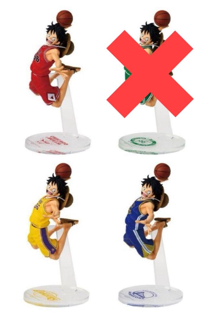 未開封 ワンピース ルフィ NBA コラボフィギュア 3体セット ベース