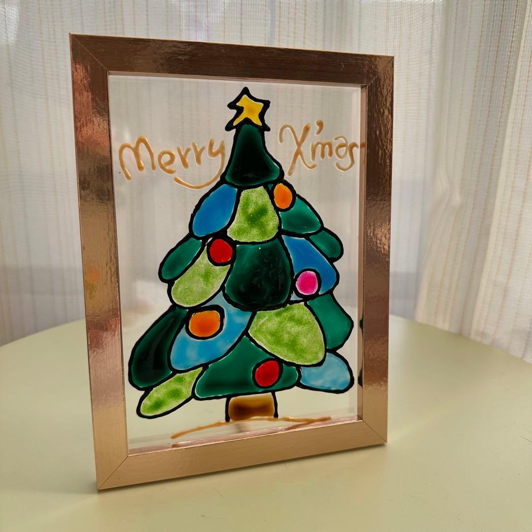 ☆ステンドグラス風☆ハンドメイド☆ 『クリスマスツリー』グラスデコ